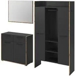 Inn.Furn Garderoben-Set, Grau, Eiche, Kunststoff, Nachbildung, 8 F&auml;cher, 2