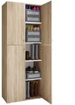 Mid.you Schuhschrank, Eiche, Kunststoff, 4 F&auml;cher, 70x182x37 cm, Garderobe,