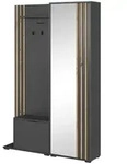 Masseno Garderobenschrank, Graphit, Holzwerkstoff, 4 F&auml;cher, 131x192x40 cm,