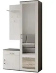 Masseno Garderobenschrank, Grau, Holzwerkstoff, 4 F&auml;cher, 1 Schubladen,...