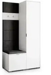 Masseno Garderobenschrank, Wei&szlig;, Schwarz, Holzwerkstoff, 3 F&auml;cher, 95x181x51...
