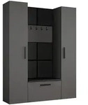 Masseno Garderobenschrank, Grau, Holzwerkstoff, 8 F&auml;cher, 160.6x204x40 cm,