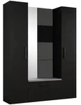 Masseno Garderobenschrank, Schwarz, Holzwerkstoff, 8 F&auml;cher, 160.6x204x40 cm,