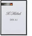 K-M&ouml;bel Aluminium, Schwarz, Metall, Rechteckig, 59.4x84.1x1.6 cm, Bilder und