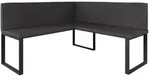 Vicco Eckbank, Anthrazit, Textil, Formgebogen, 150x50x150 cm, Esszimmer, B&auml;nke,