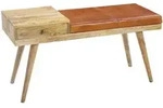 Kadima Design Sitzbank, Braun, Holz, Echtholz,Mangoholz, Rechteckig, 100x52x38 cm,
