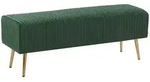 Beliani Bank, Gr&uuml;n, Gold, Textil, Rechteckig, 118x42x40 cm, Esszimmer, B&auml;nke,