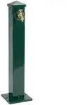 Relaxdays Wasserzapfs&auml;ule, Gr&uuml;n, Metall, 22.5x91x22.5 cm, Gartenzubeh&ouml;r,