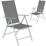 tectake Gartenstuhl, Silber, Metall, 54.5x107.5x65 cm, Gartenm&ouml;bel, Gartenst&uuml;hle,