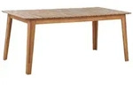 Beliani Gartentisch, Hellbraun, Holz, Quadratisch, 90x75x180 cm, Gartenm&ouml;bel,