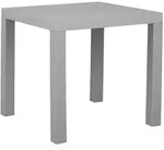 Beliani Gartentisch, Hellgrau, Kunststoff, 4-Sitzer, Quadratisch, 80x76x80 cm,