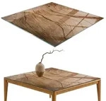 Tulup Tischplatte, Braun, Glas, 60x60x0.4 cm, Esszimmer, Tische, Esstische,
