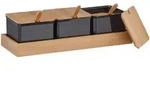 Relaxdays Gew&uuml;rzdose, Mehrfarbig, Holz, Kunststoff, 30x11x13 cm, K&uuml;chenzubeh&ouml;r,