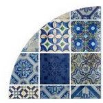 Tulup Glasplatte, Blau, Glas, Formgebogen, 100x100x0.4 cm, Kleinm&ouml;bel, Kamine &