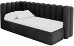 Altdecor Einzellbett, Anthrazit, Textil, 80x200 cm, Kinder- & Jugendzimmer,
