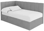 Altdecor Einzelbett, Anthrazit, Textil, Ottomane rechts,L-Form, 80x200 cm,...