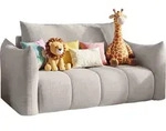 WFL Group Schlafsofa, Hellgrau, Kunststoff, 3-Sitzer, 120x86x101 cm,...