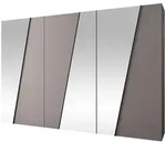 Mirjan24 Dreht&uuml;renschrank, Kaschmir, Schwarz, Kunststoff, Rechteckig,...