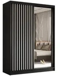 Masseno Schwebet&uuml;renschrank, Schwarz, Holzwerkstoff, 4 F&auml;cher, Rechteckig,