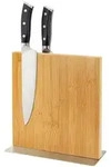 Relaxdays Messerblock, Hellbraun, Holz, Metall, Textil, Bambus, 25x23x10 cm, Kochen,