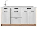 Vicco K&uuml;chenblock, Wei&szlig;, Honigeiche, Holzwerkstoff, Rechteckig, 150x81.2x60...
