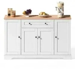 Stilvora Sideboard, Wei&szlig;, Holzwerkstoff, 4 F&auml;cher, 1 Schubladen,
