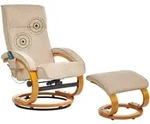 Beliani Massagestuhl, Beige, Braun, Textil, 51x102x80 cm, Wohnzimmer, Sessel,