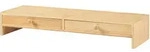 [en.casa] Monitorst&auml;nder, Natur, Holz, Bambus, 2 Schubladen, 56x9.5x18 cm,