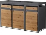 Ml-Design M&uuml;lltonnenbox, Braun, Metall, 240 L, Rechteckig, 200x124x80 cm,