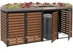 Proregal M&uuml;lltonnenverkleidung, Braun, Metall, 265x124x84 cm, Aufbewahrung &