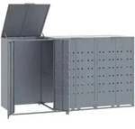 Deluke M&uuml;lltonnenbox, Grau, Metall, 207x117x79 cm, Aufbewahrung & Schutzh&uuml;llen