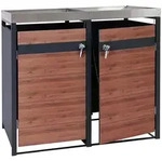Proregal M&uuml;lltonnenbox, Kirschbaum, Metall, 132x125x80 cm, Aufbewahrung &