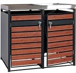 Proregal M&uuml;lltonnenbox, Kirschbaum, Metall, 132x125x80 cm, Aufbewahrung &