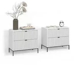 Livinity&reg; Nachttische, Wei&szlig;, Holzwerkstoff, Rechteckig, 66x60x36 cm,...