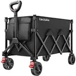 tectake Bollerwagen, Schwarz, Kunststoff, 45x95x88 cm, Gartenzubeh&ouml;r,...