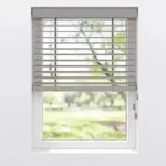 Jalousie Venetian, Grau, Holz, Bambus, Holzoptik, 140x175 cm, L&auml;nge universell