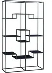 [en.casa] Standregal, Schwarz, Metall, 100x180x35 cm, Wohnzimmer, Regale,