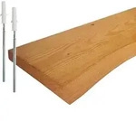 Relaxdays Wandregal, Hellbraun, Holz, Kiefer, 60x3x22 cm, Wohnzimmer, Regale,