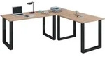 Mid.you Eckschreibtisch, Schwarz, Sonoma Eiche, Holzwerkstoff, rechteckig, U-Form,