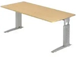 b&uuml;m&ouml; Schreibtisch, Ahorn, Silber, Holzwerkstoff, Nachbildung,Ahorn,...