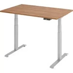 b&uuml;m&ouml; Schreibtisch, Nussbaum, Silber, Holzwerkstoff, Nachbildung,Nussbaum,