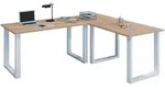 Mid.you Eckschreibtisch, Wei&szlig;, Sonoma Eiche, Holzwerkstoff, rechteckig, U-Form,