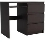 Masseno Schreibtisch, Wenge, Holzwerkstoff, 3 Schubladen, Rechteckig, 50x76x90...
