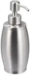 Relaxdays Seifenspender, Silber, Metall, Rund, 8x17.5x7 cm, Badaccessoires,