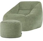 icon Sitzsack, Salbeigr&uuml;n, Textil, 340 L, 1-Sitzer, Freiform, 100x80x88 cm,