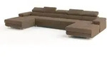 Masseno Wohnlandschaft, Beige, Holz, 7-Sitzer, U-Form, 425x90x202 cm,...
