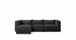 Fun M&ouml;bel Ecksofa, Schwarz, Textil, Ottomane links, 290x185 cm, Wohnzimmer,...