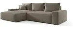 Fun M&ouml;bel Ecksofa, Hellbraun, Textil, Ottomane links, 280x185 cm, Wohnzimmer,...