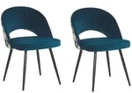 Beliani Esszimmerstuhl, Blau, Metall, 1-Sitzer, 52x77x56 cm, Esszimmer, St&uuml;hle,