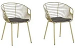 Beliani Metallstuhl, Gold, Metall, 1-Sitzer, 60x79x56 cm, Esszimmer, St&uuml;hle,